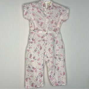 1960s Greencraft Angel Print Pajama Set V-neck SS Fastens Together Size 1